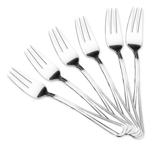 Set De 6 Tenedores Para Postre Acero Inox Sofia 15 Cm Mango Plateado