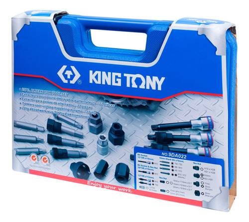Jogo De Ferramentas Para Alternador Com 22 Peças King Tony - Cor Preta