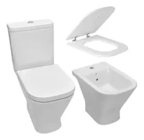 Comprar Combo Inodoro Largo Tapa Deposito Bidet The Gap Roca