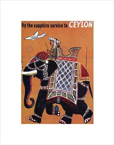 Travel Sapphire Ceilán Sri Lanka Elefante Mahout Lámina B12x