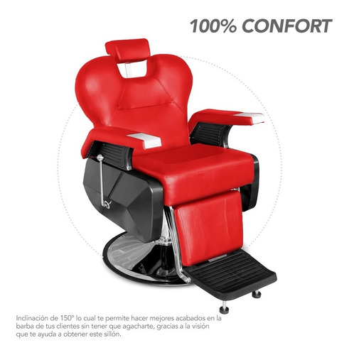Imagen 3 de 7 de Silla Sillon De Barberia Barbero Estetica Uso Rudo Reclinabl