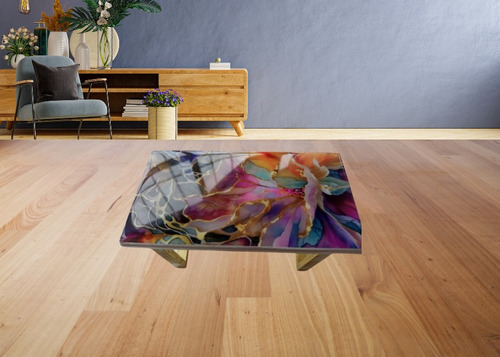 Mesa De Centro Rectangular Coral Claro