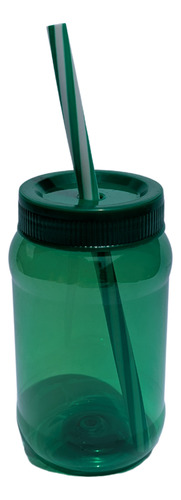 100 Vasos De Fiesta Neón Con Tapa Popote Cilindros Reusables Verde Musgo