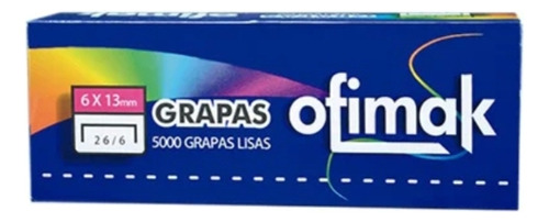 Grapas Lisa Ofimax 26/6 De 5000 Grapas Pack De 3 Cajas 