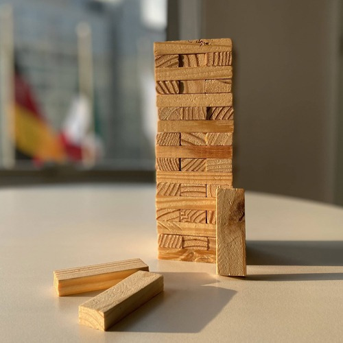 Juego De Mesa De Bloques De Madera