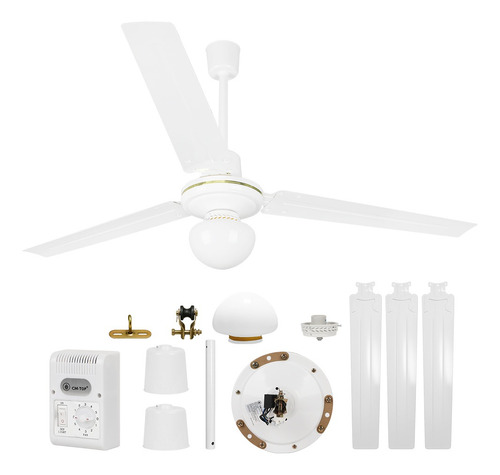 Ventilador Techo Aspas Metal Blanco 55'' 65w 5 Velocidades 1.4 M 60hz Blanco Blanco Metal 3