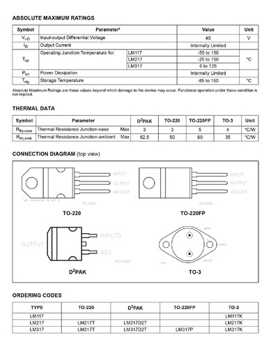 Lm317 Regulador Voltaje Ajustable 1.2v A 37v 1.5a Pack X2
