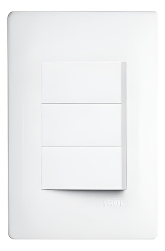Interruptor Simples Triplo Fame Habitat 4x2 Branco Com Placa
