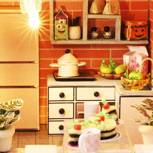 Kit De Casa De Muñecas Miniatura Diy Casa De Flores Madera
