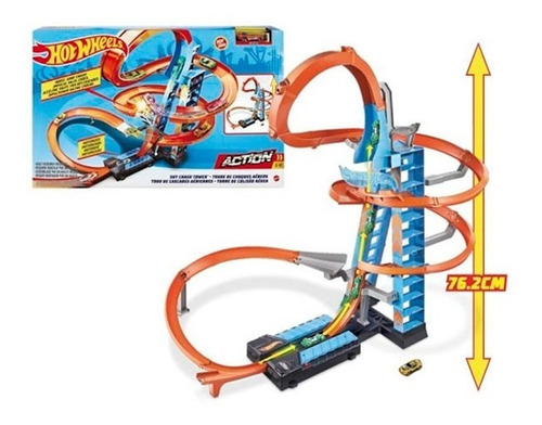 Pista Hot Wheels Torre De Choques En El Aire