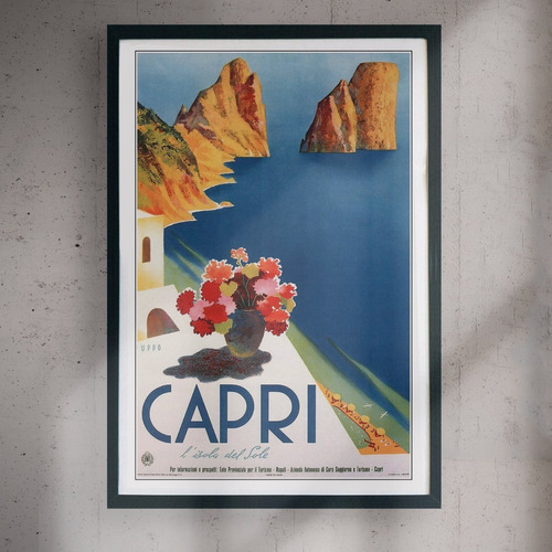 Cuadro 60x40 Turismo - Capri Italia - Poster Vintage