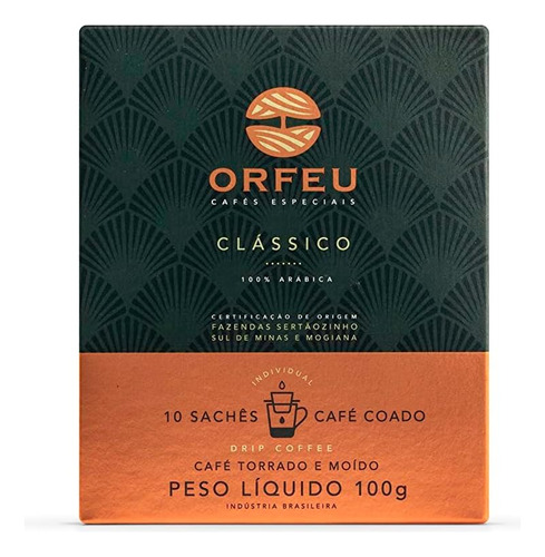 Café Sache Drip Coffee Orfeu Clássico 10 Sachês