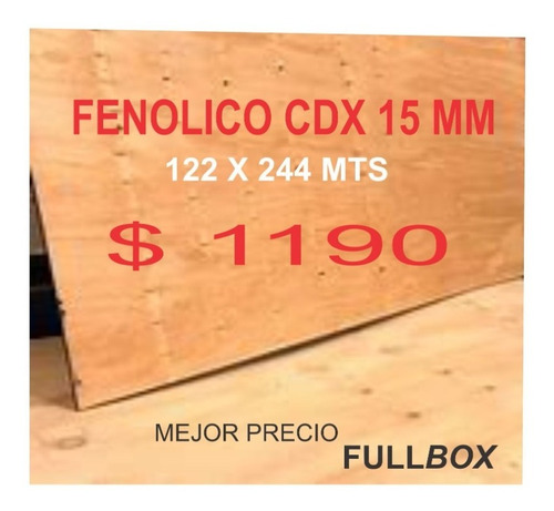Imagen 3 de 7 de Chapon Fenolico Euca 15mm 122 X 244 Cdx Mejor Precio Fullbox