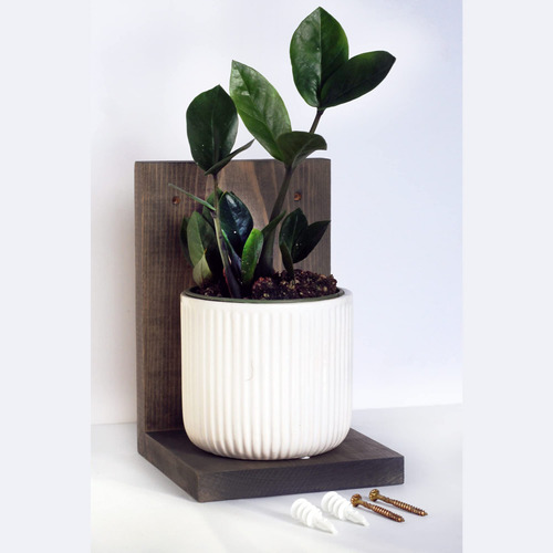 Daniels Plants Midcentury Modern Gallery - Estante De Pared. Color Gris Oscuro (marrón-gris)