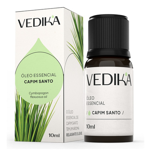 Óleo Essencial Vedika Capim Santo 10ml - 100% Puro E Natural