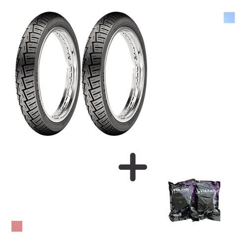 Par Pneu 100/90-18 + 90/90-18 Fan Titan 125 150 + 2 Câmaras