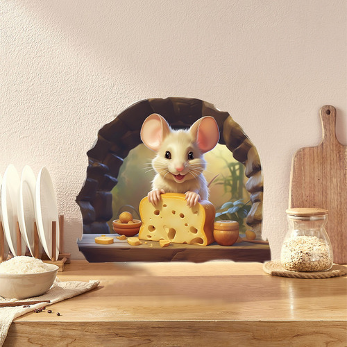 Adhesivos De Pared 3d Mouse Hole