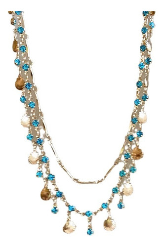 Conjunto De Collar Y Pulsera De Concha Marina Diamantes