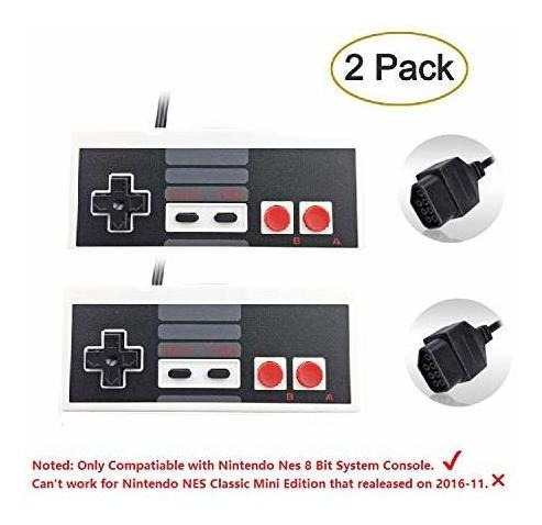 Paquete De 2 Controladores  Para Nintendo Nes De 8 Bits