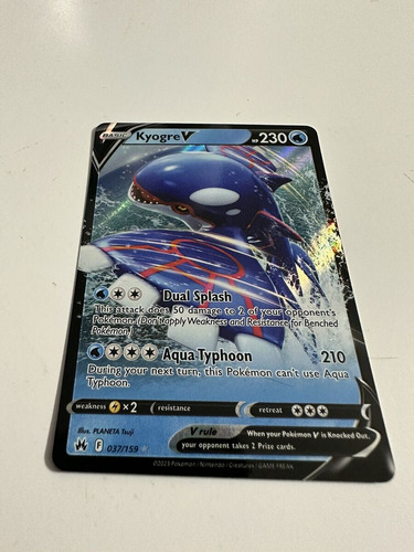 Pokemon Kyogre V 037/159 Crown Zenith Crz Ultra Rare Kyogre (Usado)