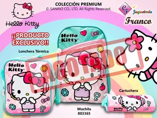 Maleta Mochila Lonchera Cartuchera - Hello Kitty