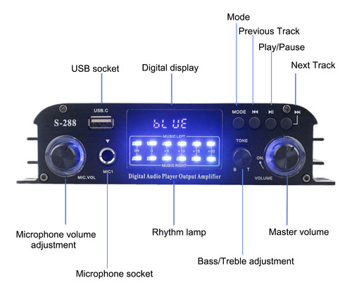 Amplificador De Potencia, Entrada, Amplificador, Control Lcd