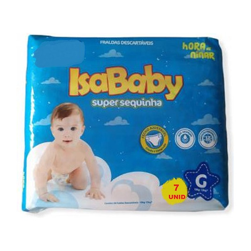 Fralda Isababy Super Sequinha Regular Tamanho G COM 7
