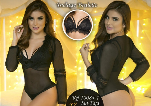 Body Para Mujer De Cuello Y Manga Control Abdomen Nuevo