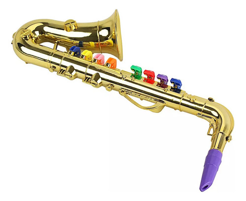 D Toca El Saxofón Con Un Instrumento De 8 Teclas Coloridas
