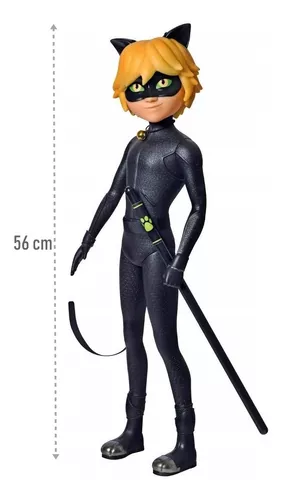 Boneco Miraculous Cat Noir - Preto