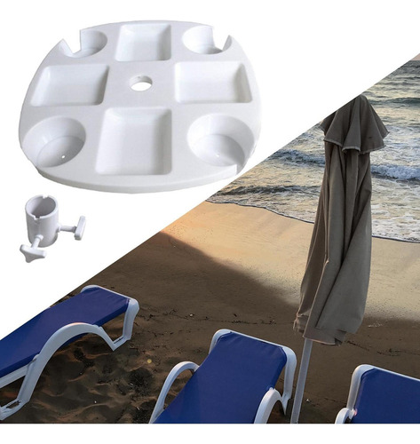 Sombrilla De Playa De Plástico, Bandeja Para Mesa, Soporte