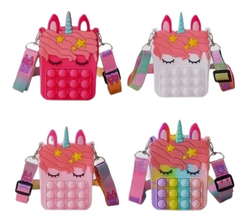 comprar Morralitos Pop It De Unicornio 4 Colores Kawaii Cute Niña