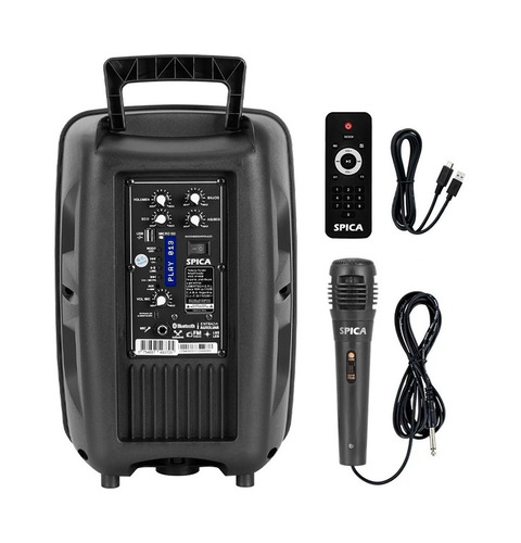 Imagen 4 de 4 de Parlante Spica SP-4408 portátil con bluetooth negro 220V