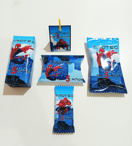 Candy Bar Personalizado Hombre Araña Para 10 Chicos