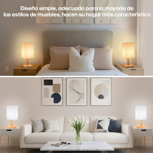 Lámpara De Buró noche Lino Y Madera Estilo Minimalista 3 Colores lamparas led mesa escritorio mesa de madera Interior Estudio Dormitorio Sala de estar