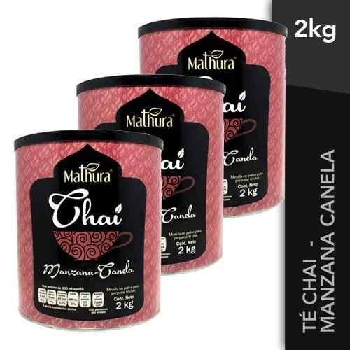 Te Chai Manzana-canela 3 Latas De 2kg Marca Mathura