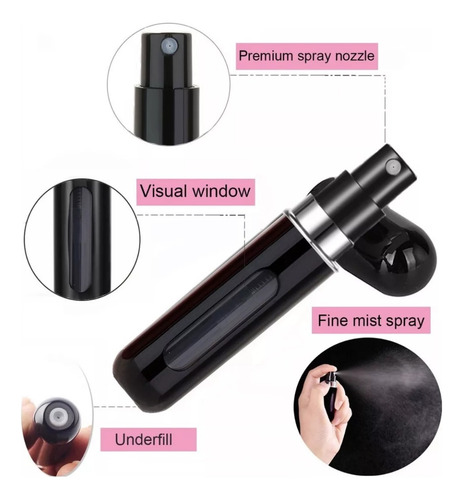 Perfumero Recargable 5 Ml Perfume Atomizador Viaje Portatil