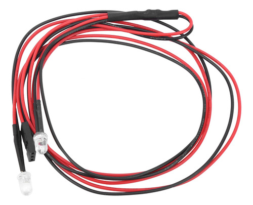 Luz Redonda Negra Rc Bumper De Metal Con 2 Led, Apta Para 4