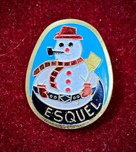 Pin Prendedor Esquel Muñeco De Nieve Esmaltado Blanco Muñeco De Nieve (Usado)