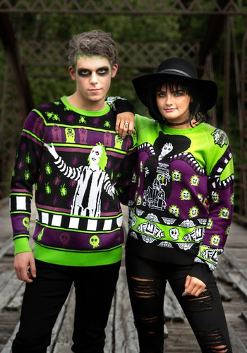Sueter Feo Ugly Sweater Navidad Beetlejuice Lydia P/ Damas