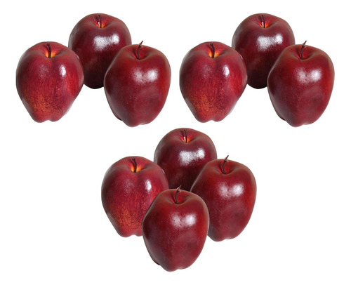 10x Simulación De Fruta Roja Modelo Ornamento Decorativo