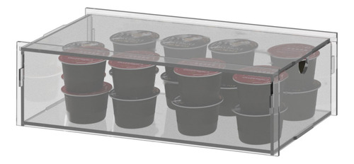 Caixa Acrílico Organizadora De Capsulas Café Chá Desmontável Cor Porta Capsolas Transparente
