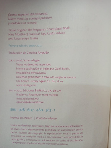 Cuenta Regresiva Del Embarazo Susan Magee Y Kara Nakisbendi (Usado)