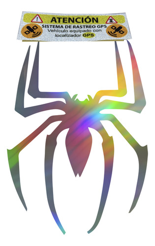 Calcomania Spiderman Araña Auto Moto Sticker Holografico 1p