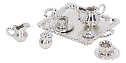 Mini Juego De Té De Metal A Escala 1/12 Simulación