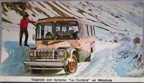 Antigua Postal De Omnibus La Cumbre Argentina