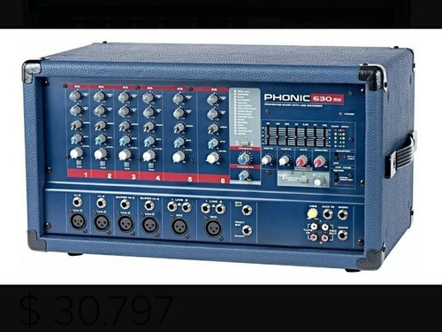 Imagen 4 de 6 de Consola Mixer Potenciada Phonic Power630 Bluetooth 300w 6 C