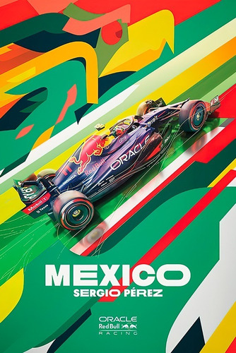 Poster Checo Pérez Gran Premio Cdmx Con Realidad Aumentada