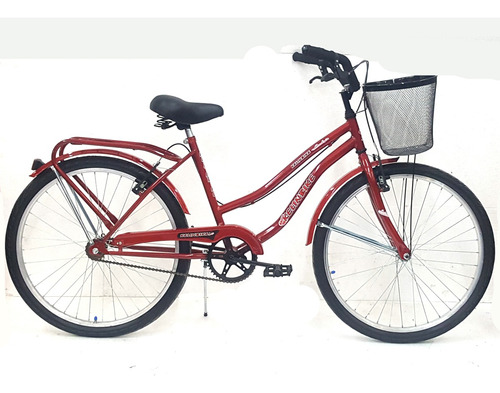 Bicicleta paseo femenina Kelinbike Full R26 frenos v-brakes color rojo con pie de apoyo  