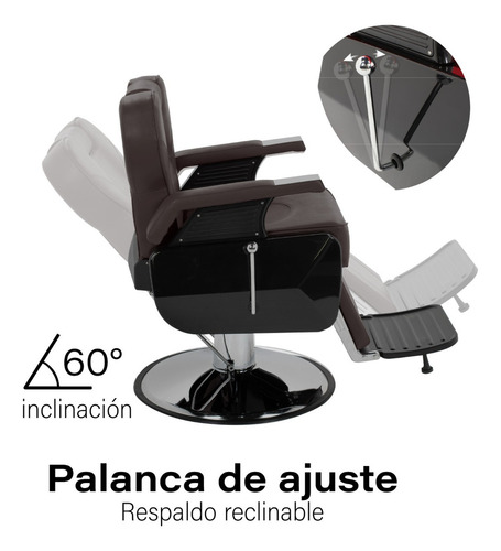 Sillon Corte Barbero Reclinable Hidraulico Tipo Peluqueria Color Café